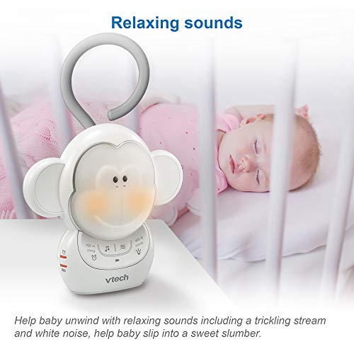 VTech BC8211 Myla The Monkey Baby Sleep Soother with a White Noise Sound Machine Featuring 5 Soft Ambient Sounds, 5 Calming Melodies & Soft-Glow Night - The Gadget Collective