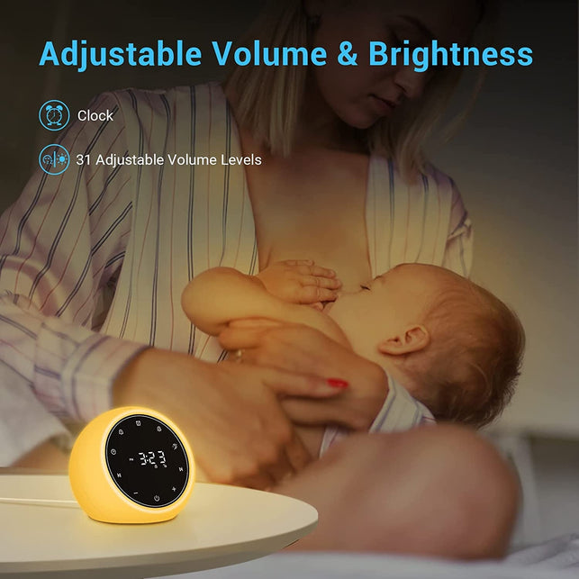 White Noise Machine with 2 Alarm Clock, 20 Soothing Sounds, 7 Color Night Light, Adjustable Volume, 5 Timer and Memory Function, Touch Control Sound Machine for Adults Babies, 2022 New Verion - The Gadget Collective