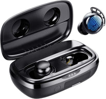 Wireless Earbuds, Tribit 100H Playtime Bluetooth 5.0 IPX8 Waterproof Touch Control True Wireless Bluetooth Earbuds with Mic Earphone In-Ear Premium Deep Bass Built-In Mic Headphones - The Gadget Collective