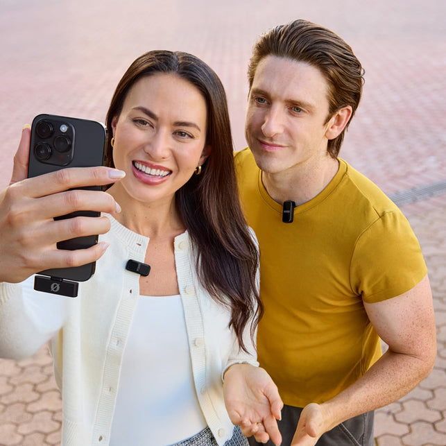 RØDE Wireless Micro - Compact Wireless Microphone, Two Mics with Charge Case for Smartphone Content Creation - USB-C, Black