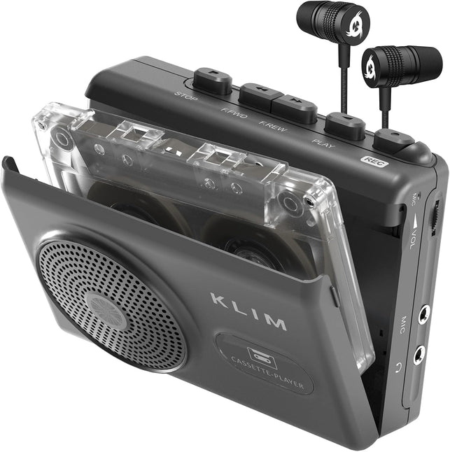 K9 Cassette Player with Earphones, Portable Recorder, Built-In Speaker