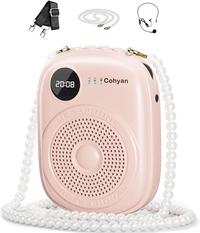 Voice Amplifier for Teachers, Portable Bluetooth Wired Microphone & Speaker, Rechargeable Bullhorn Megaphone for Classroom, Meetings, Yoga, Training, Tour Guides Wired Microphone (K18)