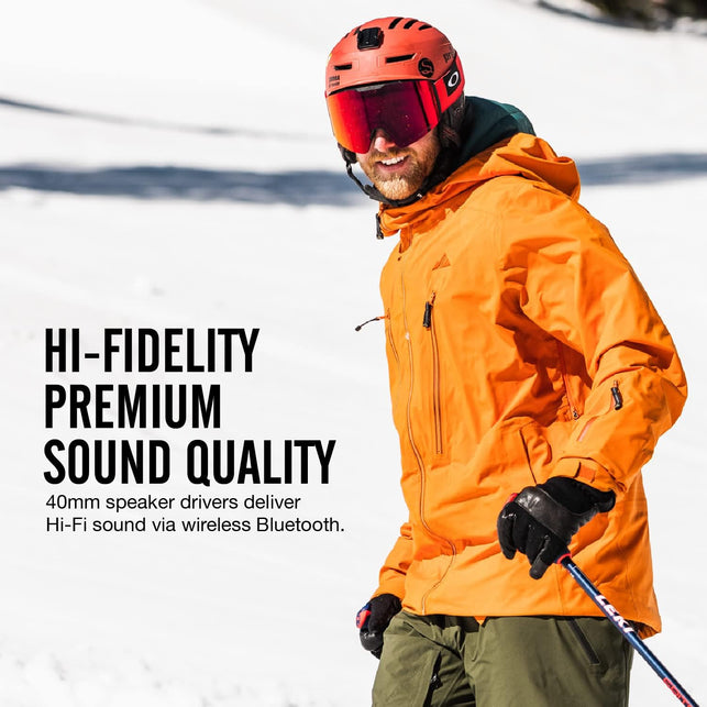 Outdoor Tech - Chips 3.0 - True Wireless Bluetooth Helmet Speakers for Skiing, Snowboarding Mountain Biking, and Climbing, Red