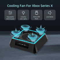 Mcbazel Cooling Fan for Xbox Series X,RGB LED Light Vertical Cooling Stand with Adjustable 3 Levels of Fan Speed