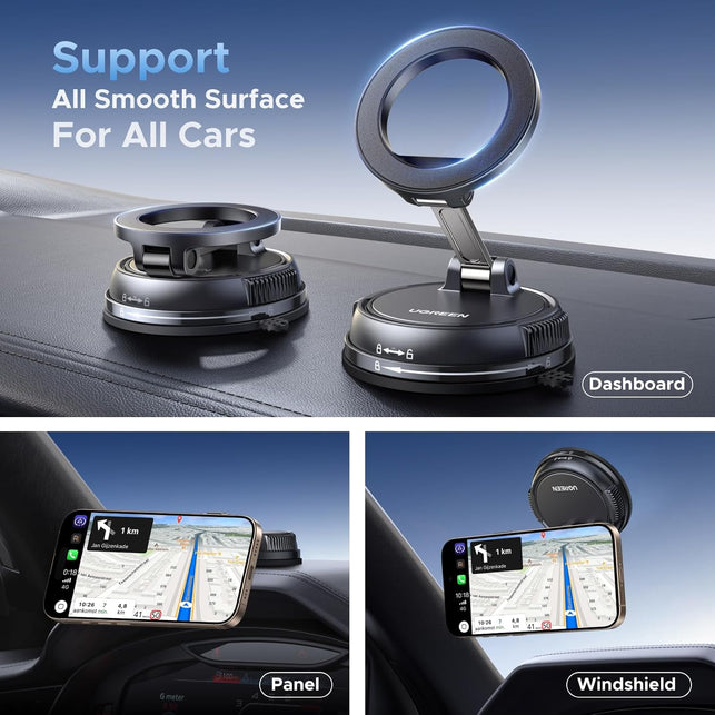 UGREEN Car Phone Holder for Magsafe, Magnetic Phone Holder with Suction Cup