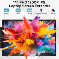 14" Laptop Screen Extender, FHD 1200P IPS Dual/Triple Portable Monitor for Laptop, 360° Flip Left Screen, USB-C/HDMI Plug & Play, Multi Travel Computer Monitor Display for 12-17.3" Win/Mac -S7C