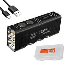 Nitecore TM12K Flashlight, 12,000 Lumen High Lumen LED USB-C Rechargeable with Digitial Display and Lumentac Organizer