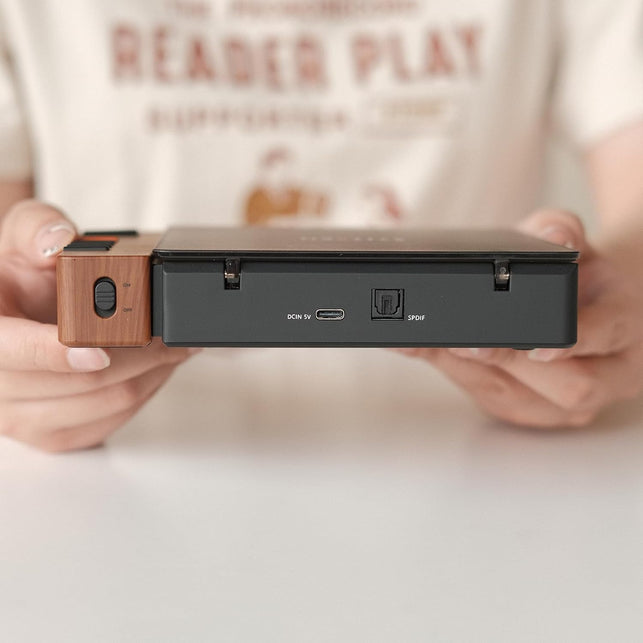 R300 CD Player Portable Bluetooth Desktop Retro CD Players for Home,Without Speakers, Rechargeble Battery Small Compact Vintage CD Player,Spdif Out,Brown