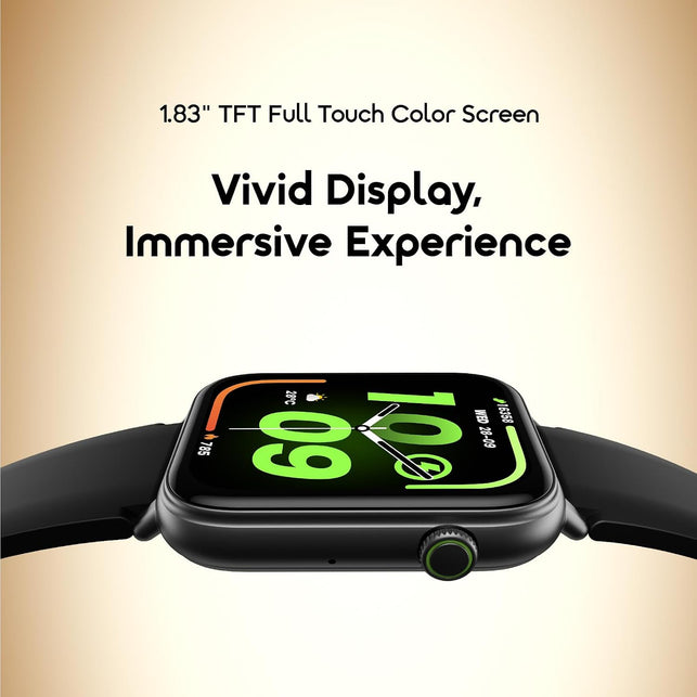 Oraimo Watch 6N Smart Watch, 1.83" HD Touch Screen, AI Watch Faces, Heart Rate & Spo2 Monitor, 7-Day Battery, IP68 Waterproof, 100 Workout Modes, Wireless HD Calling, Anti-Scratch Glass, IOS & Android