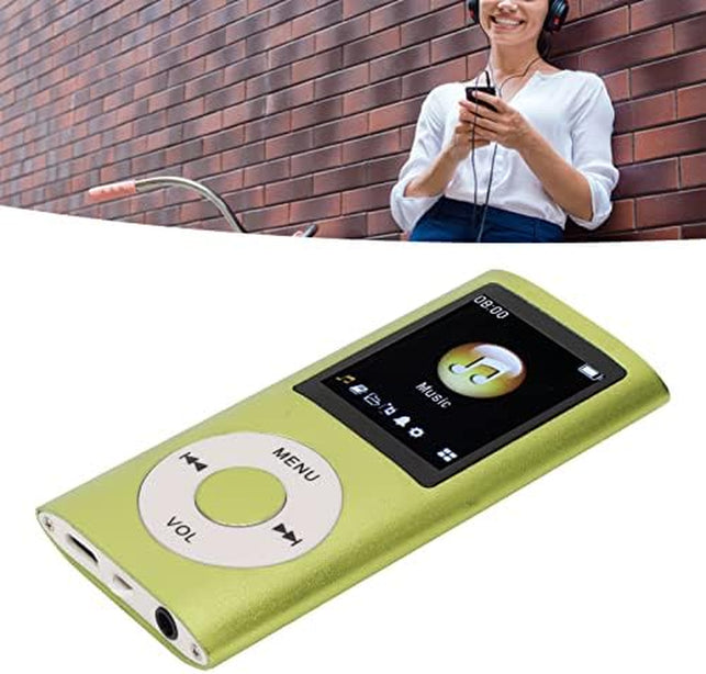64GB Portable MP3 Player for Students and Kids - 1.8 Inch LCD Screen, Lossless Sound Music, Multifunctional (Green)