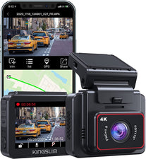 Kingslim D5-4K Dash Cam with Wifi - Front Dash Camera for Cars with GPS and Speed, Sony Night Vision, Support APP and 256GB Max