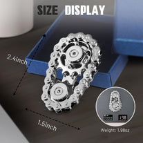 Fidget Spinner Toy for Adults Metal Figette Bike Chain Easter Basket Stuffer for Adult Men Pain Stim ADHD Teen Cool Gadgets Quiet Desk Offices Anxiety Relief Items Stress Tool Sensory Spiky - Black