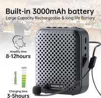 Voice Amplifier for Teachers with 2 Microphones, Portable Voice Amplifier with Headset Microphone, Personal Mini Voice Amplifier for Tour Guides Classroom Speaking Meetings Yoga (Dark Black)