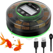 Automatic Fish Feeder for Aquarium - Moisture-Proof and Precision Feeding Betta Vacation Feeder, USB Rechargeable Auto Fish Food Dispenser with Timer,Lcd Display