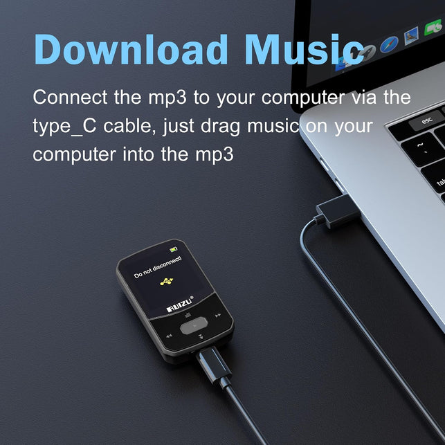 RUIZU 64GB Clip MP3 Player with Bluetooth 5.3, Voice Recorder & FM Radio