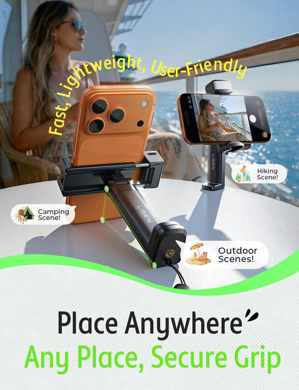 LISEN Airplane Travel Essentials Phone Holder Mount (LED) Cruise Ship Essentials 2026 Gadgets for Men Women Long Flight Travel Accessories Photographic Lighting Flash Tubes for Valentines Day Gifts