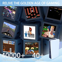 Wireless Retro Game Console Nostalgia Plug and Play Video Game Console 4K,40+ Emulators Console,128Gb Built in 40000+ Video Games 2.4G Wireless Controllers