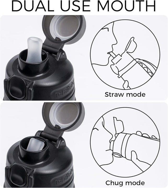Taketoday Collapsible Water Bottles 20Oz, Leak Proof, Bpa-Free, Foldable Silicone Travel Water Bottle with Straw Strap for Cycling, Hiking, Outdoors
