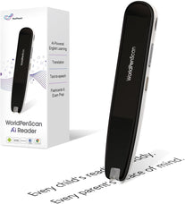 Worldpenscan AI Reader – Reading Pen with Built-In Dictionary & AI Reading Buddy for Kids | Grade-Level Reading Support | English, Spanish, Chinese | Text-To-Speech, Transcribe, Translation
