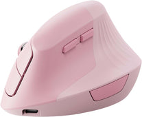 Unipows Ergonomic Vertical Mouse, Wireless Type C Rechargeable Mouse with USB & Type C Adapter, Silent Small Mouse for Notebook, Laptop, Desktop, PC, Macbook and All Type C Devices - Pink