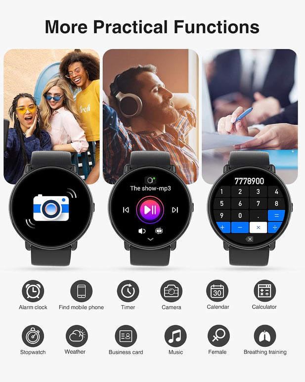 Smart Watches for Men - 1.43" AMOLED Display Smartwatch with Call Function, 111+ Sports, Notification, IP68 Waterproof, Fitness Watch with Heart Rate Spo2 Sleep Monitor Step Counter for Android Ios
