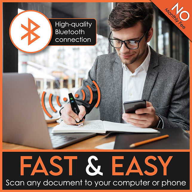 Scanmarker Air Pen Scanner - OCR Digital Highlighter and Reader - Wireless (Mac Win Ios Android) (Black)