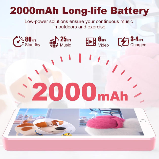 Android 13 MP3 Player with Bluetooth Wifi, MP3 & MP4 Players with 4" Touchscreen and Speaker, MP3 Music Players with Spotify, Audible, Amazon Music, Play Store (16GB, Pink)
