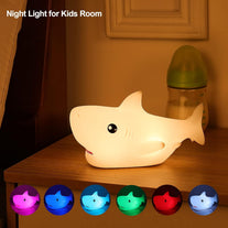 Zklili Cute Shark Night Light, Shark Lights for Boys Girls Christmas Gifts Nightlight Kids Teens Room Decor, Silicone Animal Night Lamp (Shark)