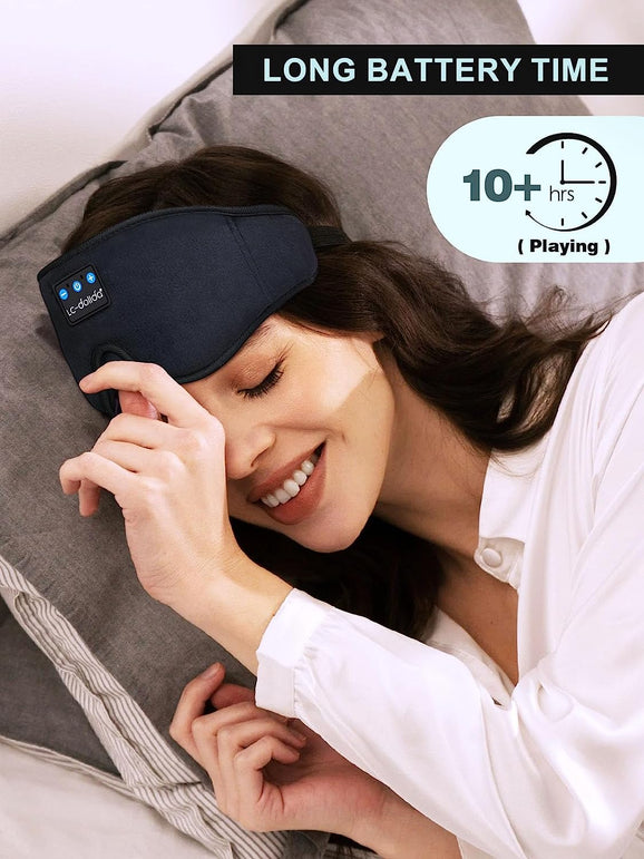 Lc-Dolida Sleep Mask with Bluetooth Headphones Bluetooth Sleep Mask Sleep Headphones,3D Eye Mask for Sleeping Mask Music Sleeping Headphones for Side Sleepers Meditation Gifts Gadgets for Men Women