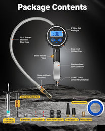 Vondior Digital Tire Inflator with Pressure Gauge 200 PSI - Large 2" Digital Dial, Heavy Duty Air Chuck and Compressor Accessories with Tire Tread Depth Gauge and Quick Connect Coupler Car Accessories