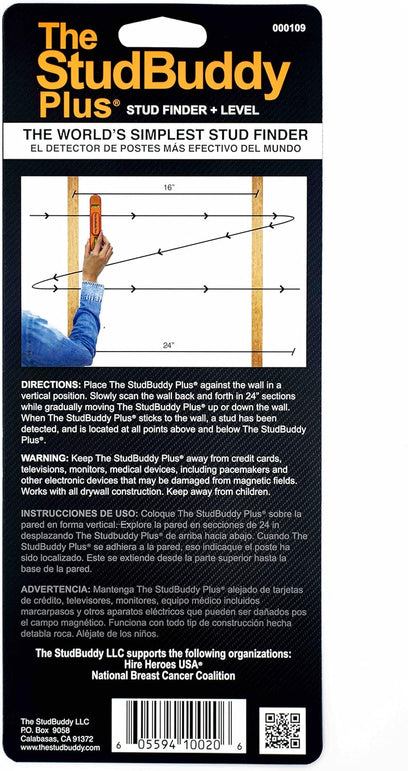 Studbuddy Plus® Magnetic Stud Finder and Level