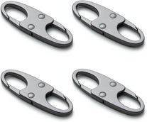 Zelin anti Theft Zipper Clips Double Opening Small Carabiner Clips, 4Pcs Elegant Zinc Alloy Zipper Pull Replacement for Travel, Commuting and Camping (Space Grey)