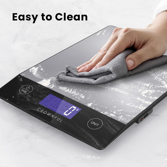 Crownful Food Scale - 15Kg Digital Kitchen Scale, Rechargeable, Sliver