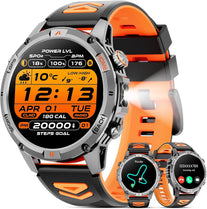 Military Smart Watch(Answer/Make Call), GPS Smartwatch for Men with LED Flashlight Compass, 1.46