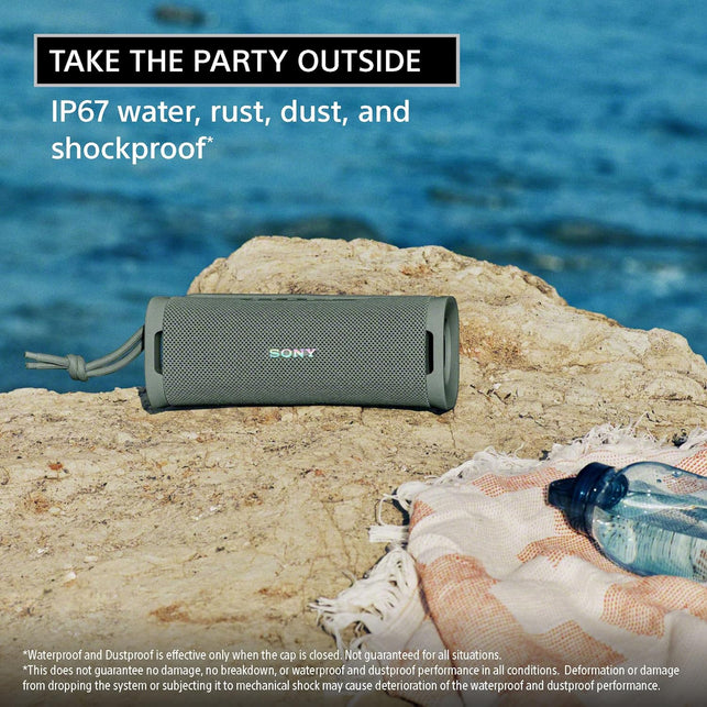 Sony ULT Field 1 Wireless Ultra Portable Bluetooth Compact Speaker, IP67 Waterproof, Dustproof, Shockproof and Rustproof with Enhanced Bass, 12 Hour Battery and Detachable Strap (SRSULT10B), Black