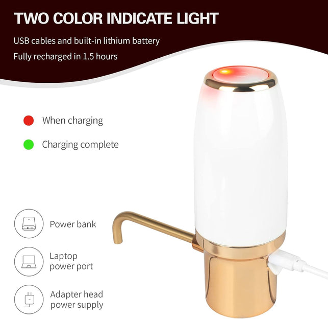Electric Wine Aerator, Wine Accessories Aeration for Beginner Enthusiast, Wine Aerator Pourer Spout, Wine Gifts, Wine Dispenser with USB Rechargeable for Travel, Home, Bar