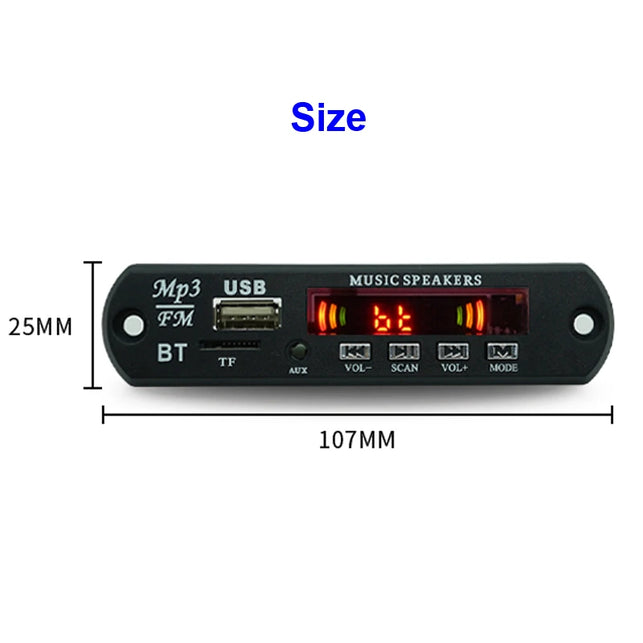 Bluetooth 5.0 MP3/WMA/WAV/APE/FLAC Decoder Board Car Audio USB TF FM Radio Module MP3 Bluetooth Music Player