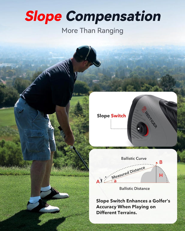 REDTIGER 1200 Yards Golf Range Finder with Slope, 7X Magnification