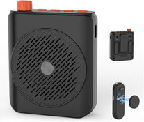 Dual Wireless Microphone Voice Amplifier for Teachers with Magnetic Charging, 15W 15-Hour Portable Speaker - Mini PA System for Classroom, Training, Tour Guides, Yoga, Outdoor (Black)