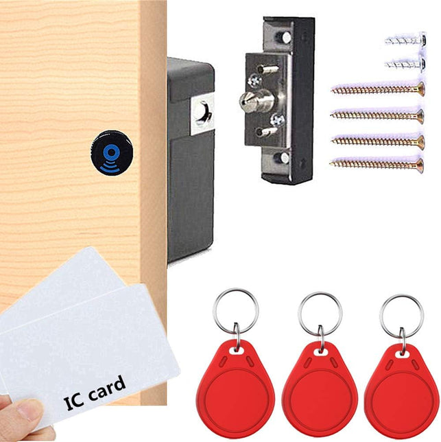 Electronic Cabinet Lock, Hidden DIY RFID Lock NFC Function Supported，For Wooden Cabinet Drawer Locker Cupboard Punch-Free, Locker Lock, Wardrobe Lock, Drawer Lock