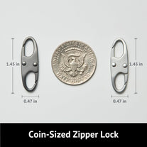 Zelin anti Theft Zipper Clips Double Opening Small Carabiner Clips, 4Pcs Elegant Zinc Alloy Zipper Pull Replacement for Travel, Commuting and Camping (Space Grey)