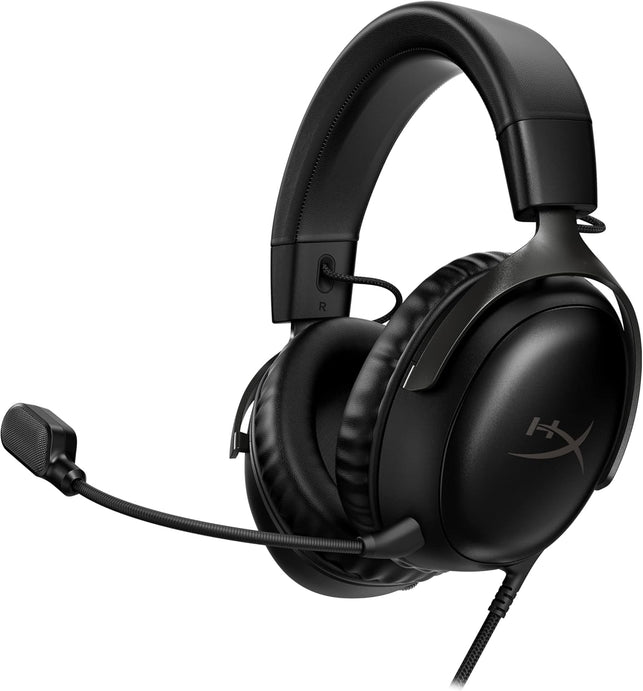 Hyperx Cloud III – Wired Gaming Headset, PC, PS5, Xbox Series X|S, Angled 53Mm Drivers, DTS Spatial Audio, Memory Foam, Durable Frame, Ultra-Clear 10Mm Mic, USB-C, USB-A, 3.5Mm – Black