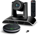 All-In-One Conference Room Video Camera System Bundle HD 1080P 60Fps 3X Optical Zoom USB3.0 HDMI PTZ Camera and Bluetooth Conference Speakerphone with Microphones