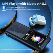 RUIZU 64GB MP3 Player with Bluetooth 5.3, 2.4-Inch Curved Screen, Sport Music Player with Speaker Built-In, FM Radio, Voice Recorder, Hifi Lossless Digital Audio Video Playback, up to 128GB TF SD Card