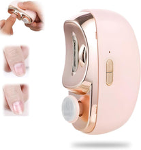Electric Nail Clipper with LED Light, 2-Speed Automatic Nail Trimmer and Polisher, USB-C Charging, Child Safety Lock for Babies, Adults, Seniors, Pink