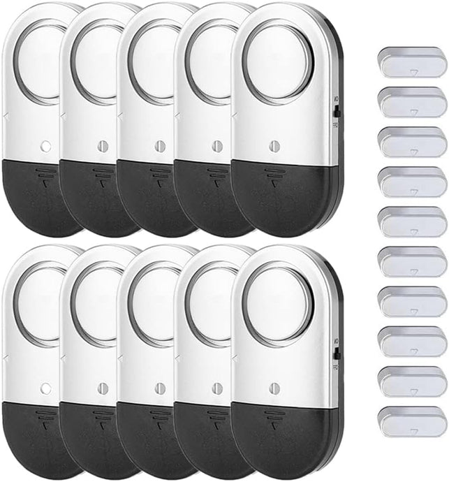 Window Alarm Sensors Door Alarms for Kids Safety , Home Security for Pool, Burglar Alarm, Dementia Patients Open (10Pack)