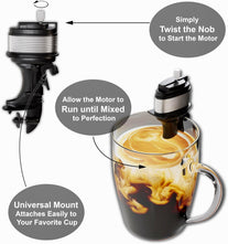 The Motor Mixer by HMC - Novelty Boat Motor Coffee Stirrer Wind-Up Outboard Mini Boat Motor Drink Mixer Toy Works with Cups, Mugs, & Glasses - Unique Drink Mixing Gadget