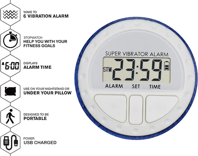 Coolfire Vibrating Alarm Clock - Silent Alarm Wristband Vibrating Alarm Watch. Silent Wrist Shock Alarm Clock. Vibration Alarm Bracelet Deep Sleeper & Vibrate Alarm