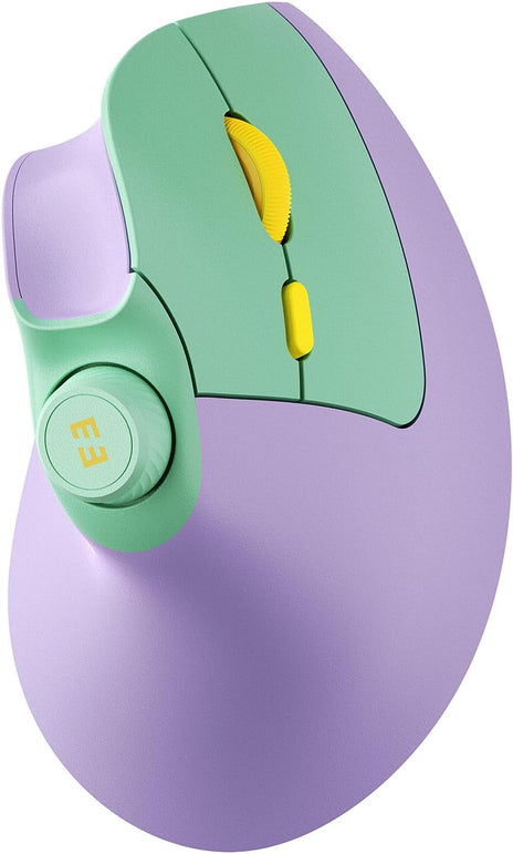 Seenda Ergonomic Mouse Rechargeable, Vertical Wireless Mouse with Volume Knob, Quiet Clicks, 3 Device Connection (Bluetooth or USB), Optical Mice for Windows, Pc/Mac- Purple