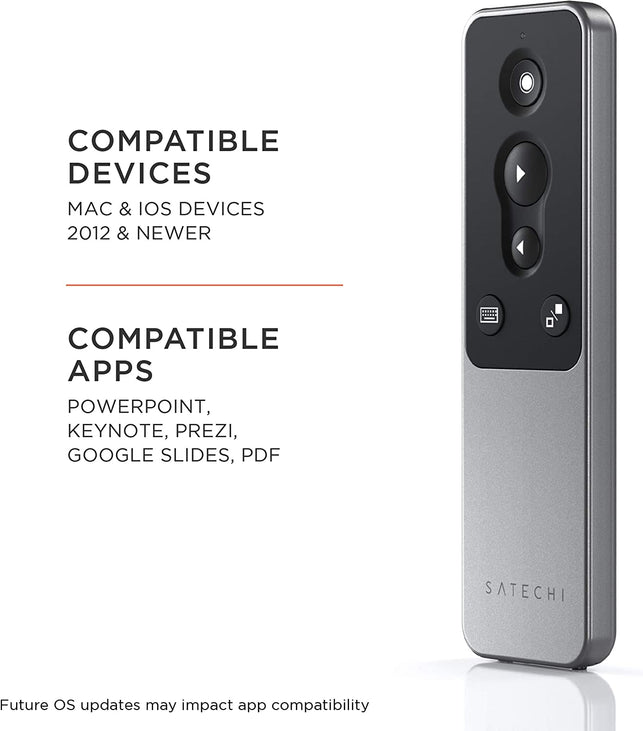 Satechi R1 Bluetooth Presentation Remote – Wireless Presenter for Powerpoint & Keynote – for M2/ M1 Macbook Pro/Air, M2/ M1 Ipad Pro/Air, M2 Mac Mini, Imac M1